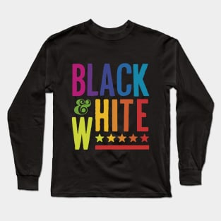 Colorful Black and White Long Sleeve T-Shirt